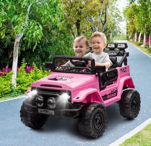 HAUSPROFI Kinder Elektroauto 12V SUV - Realistischer Fahrspaß mit maximaler Sicherheit | 3-Punkt-Gurt, |4G-Fernbedienung