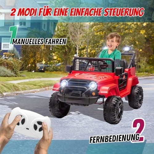 LEADZM Kinder Elektroauto - Elektroauto für Kinder 12V, 4 Eva Räder, Fernbedienung, Kindersicherheit, Kinderauto Kinderf