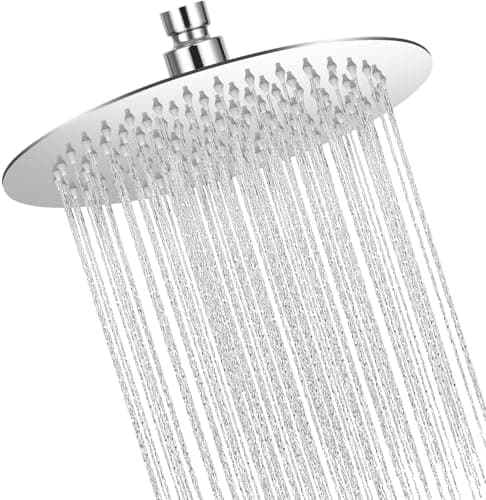 Regenduschkopf Edelstahl 304 360° Verstellbar für Dusche Selbstreinigende Düsen Duschkopf mit Edelstahl 10 Zoll