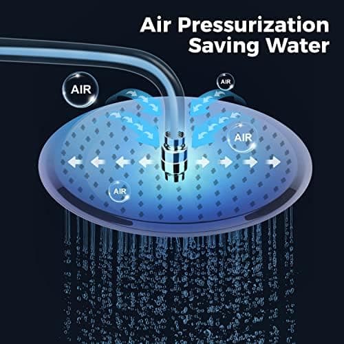 10 Zoll Regendusche mit Verstellbarer Brausekopf für Baden im Haus - Edelstahl 304, Antikalkdüsen & Polierter Regendusc