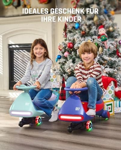 FanttikRide N7 Pro Kinder Elektroauto - Elektrisches Rutschauto für 3-7Jährige - Bluetooth, Pedal, Typ-C Aufladung, Leuc