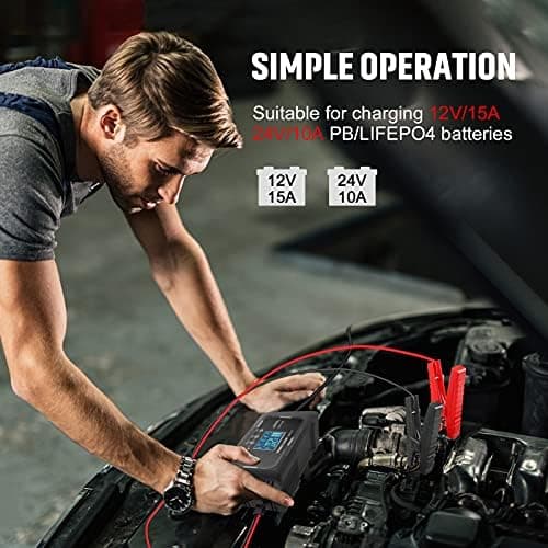 SolaMr 15A Auto-Batterie-Ladegerät, 12V und 24V Smart Automatic Battery Maintainer - P15
SolaMr 15A Erhaltungsladegerät
