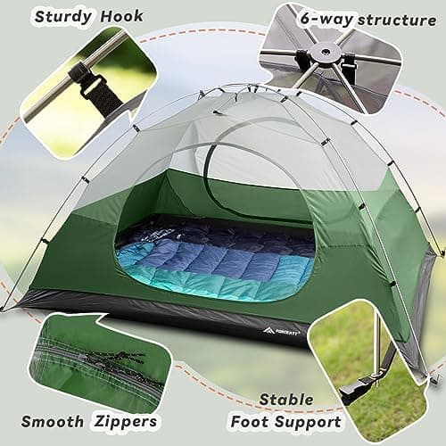Forceatt 2-4 Personen Zelt Wasserldicht 3-4 Saison Ultraleicht Mit Kleinem Packmaß Für Trekking Outdoor Festival Soforti