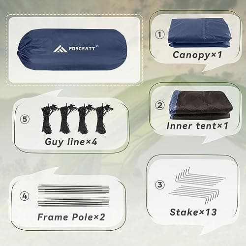 Forceatt 2-4 Personen Zelt Wasserldicht 3-4 Saison Ultraleicht Mit Kleinem Packmaß Für Trekking Outdoor Festival Soforti