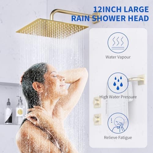 Regendusche Duschkopf Edelstahl Hochdruck 360° Schwenkbar Spa-Duscherlebnis Einfache Montage (Silber, 12 Zoll)