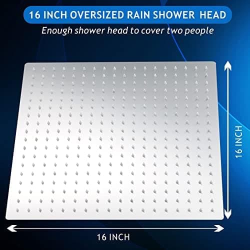 Großer Regenbrause Voolan Quadrat Hochdruck Duschkopf 304 Edelstahl, komfortables Duscherlebnis bei niedrigem Wasserdruc