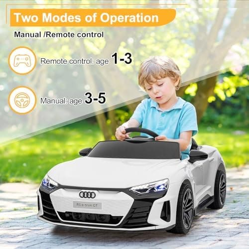 LEADZM Elektro Kinderauto mit Musik & Hupe & Scheinwerfer, ideales Vergnügungsgerät für Kinder (Weiß)  
LEADZM Elektro K