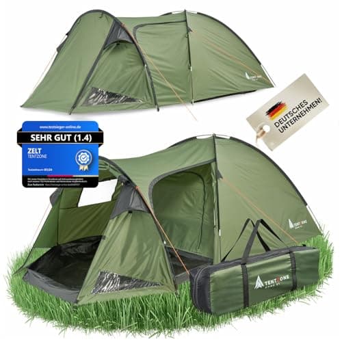 Dome01 Wasserdichtes 2-3 Personen Campingzelt 4000mm, Vorraum mit abnehmbarem Bodenplane, Belüftungsöffnungen, Grau