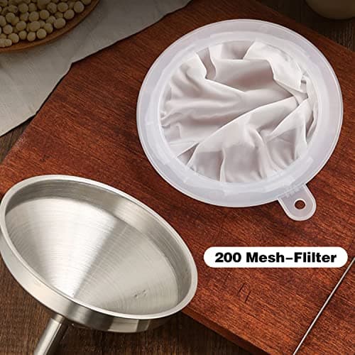 Trichter Edelstahl 13cm Küchen-Trichter mit 200 Mesh Lebensmittelfiltersieb für Flüssigkeitsübertragung