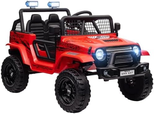AIYAPLAY Kinder Elektroauto für 3-6 Jahrealte Kinder mit Fernbedienung, Musik, Scheinwerfer und Hupe, 12 V Stoßdämpfung,