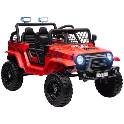 AIYAPLAY Kinder Elektroauto für 3-6 Jahrealte Kinder mit Fernbedienung, Musik, Scheinwerfer und Hupe, 12 V Stoßdämpfung,