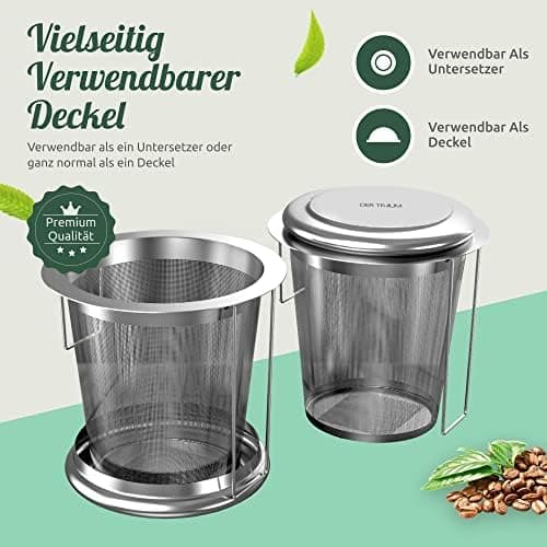 Teesieb für Losen Tee aus 304 Rostfreiem Edelstahl – Feinmaschig und Spülmaschinengeeignet – Farben: Silber, Rot – 2 Stü