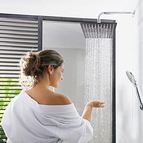 10 Zoll Regendusche mit Verstellbarer Brausekopf für Baden im Haus - Edelstahl 304, Antikalkdüsen & Polierter Regendusc