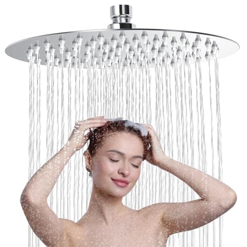 Regendusche 304 Edelstahl Duschkopf Wassersparend mit 90 Anti Kalk Düsen (Square 8 Zoll)  
Wassersparend Regenduschkopf