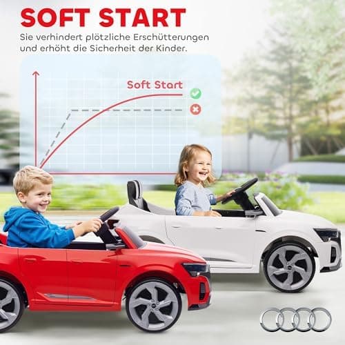 AIYAPLAY Kinder Elektroauto für 3-4 Jahrealte Kinder mit Fernbedienung & MP3 Musik, Weiß