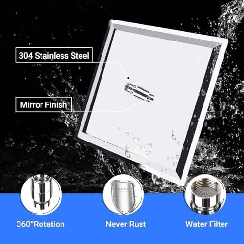 Regendusche 12 Zoll Edelstahl 304 Anti-Kalk-Düsen
| 30 x 30cm Regendusche 12 Zoll Duschkopf Kopfbrause
| 12 Zoll Anti-K