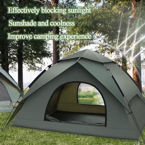 Camping Zelt 3 Personen Pop Up Zelt, Wasserdicht & Winddicht für Familien und Rucksackreisen, Automatisches Sofortzelt m