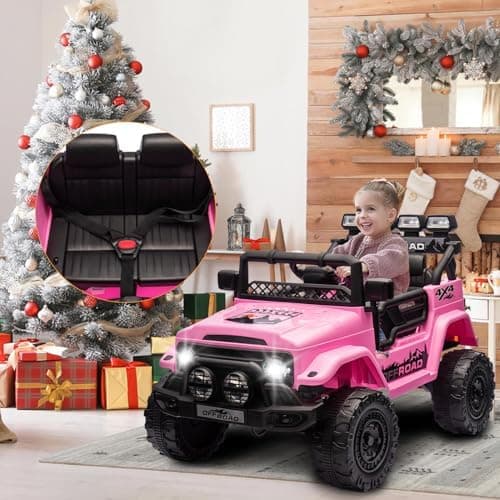 HAUSPROFI Kinder Elektroauto 12V SUV - Realistischer Fahrspaß mit maximaler Sicherheit | 3-Punkt-Gurt, |4G-Fernbedienung