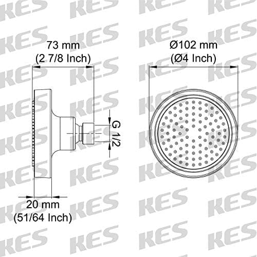 KES Regendusche J335S4-CH für Familie im Gartenrediuziert Anti-Kalk-Düse chrompoliert schwenkbar

KES Regendusche J335S4