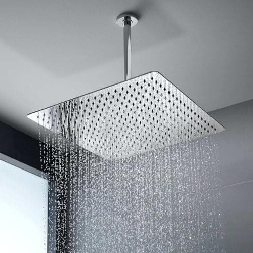 Großer Regenbrause Voolan Quadrat Hochdruck Duschkopf 304 Edelstahl, komfortables Duscherlebnis bei niedrigem Wasserdruc