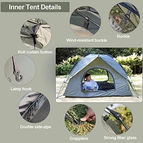 Camping Zelt Automatisches Sofortzelt 2-3 Personen Pop Up + Einfache Einrichtung + UV Schutz