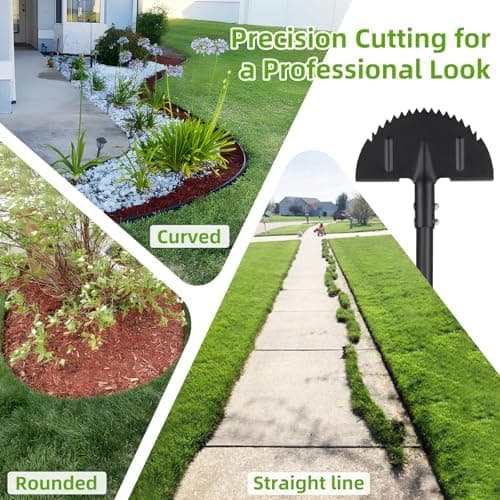 Garten Rasenkantenschneider 91 cm Halbmond-Form Robust Sägezahn Manuell Grasabgrenzung Einfahrt Gehweg Blumenbeet Garten