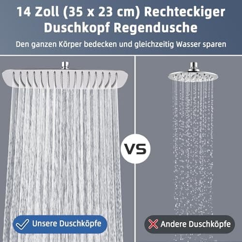 Edelstahl Regendusche Duschkopf Anti-Kalk-Düsen
| Anti-Kalk-Düsen Regendusche Duschkopf Edelstahl
| 40 x 25 cm Edelstah