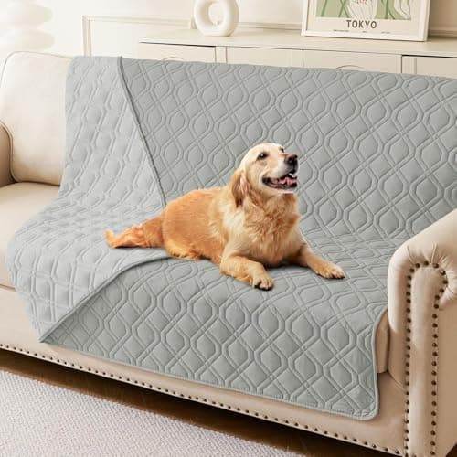 Homaxy Hundedecke Wasserdicht für Outdoor-Use, Weich und Wendig, ideal für Sofa, Couch und Bett (130x100cm, Grau+Dunkelg