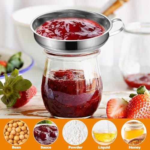 Edelstahl Trichter Set für Küche - 2 Stück - Kleine und Große Öffnung - Marmelade Abfüllen - Ideal für Einfüllung in Gl