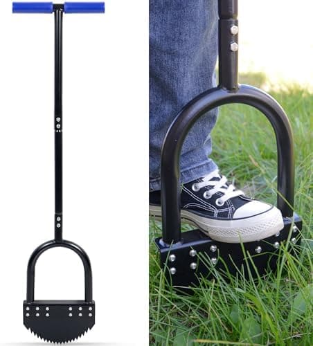 Rasenkantenstecher 104cm Breite Fußplattform Korrosionsgeschützter Halbmond-Kantenschneider für Garten Rasenpflege