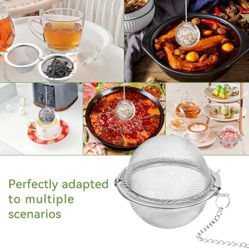 Edelstahl Teesieb 3 Stück, Ideal für Teekannen - Gewürzkugel & Teefilter, 3 Größen