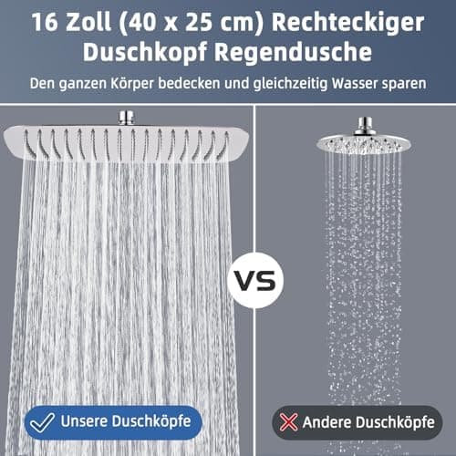 Edelstahl Regendusche Duschkopf Anti-Kalk-Düsen
| Anti-Kalk-Düsen Regendusche Duschkopf Edelstahl
| 40 x 25 cm Edelstah