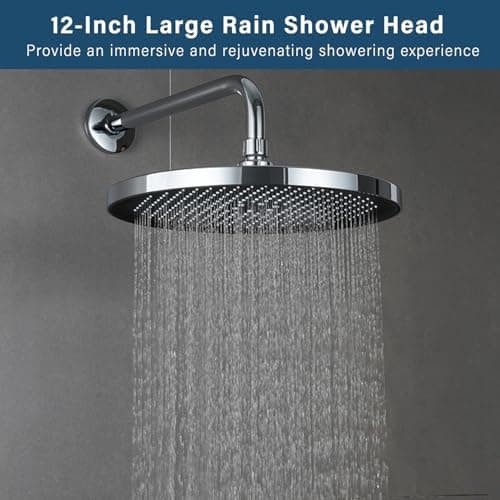 Runder Kopfbrause Regendusche 25CM, Hochdruck Wassersparend, Selbstreinigend (Silber)  
Fester Duschkopf Regendusche Gro