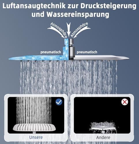 Edelstahl Regendusche Duschkopf Anti-Kalk-Düsen
| Anti-Kalk-Düsen Regendusche Duschkopf Edelstahl
| 40 x 25 cm Edelstah