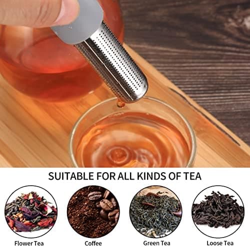 2 Stück Teesieb Teefilter, edelstahlverstärkt für Tassen und Teekannen, mit Reinigungsbürsten,современный фильтр для чая