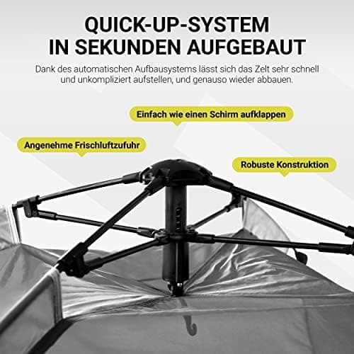 MSPORTS Campingzelt Premium Pop Up Zelt 2-3 Personen für Familien im Freien wasserdicht und winddicht mit Kuppelformspez