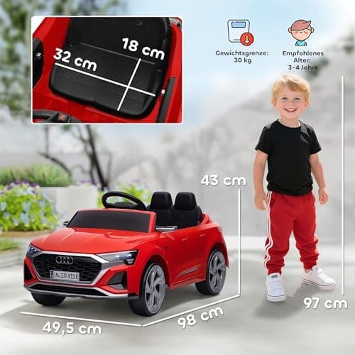 AIYAPLAY Kinder Elektroauto für 3-4 Jahrealte Kinder mit Fernbedienung & MP3 Musik, Weiß