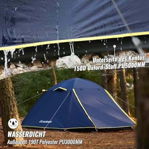 EchoSmile Wasserdichtes Kuppelzelt 2-3 Personen, Ultraleicht & Stabil für Trekking und Outdoor-Events