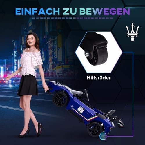 AIYAPLAY Kinder Elektroauto - 2,4G Fernbedienung, Musik & Hupe, blau für 3-5 Jahre
