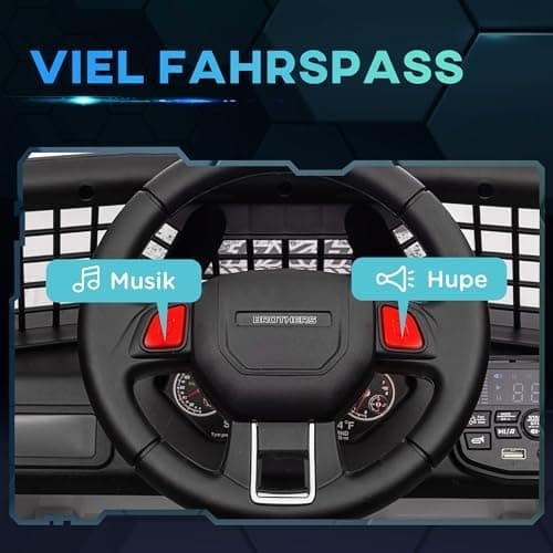 AIYAPLAY Kinder Elektroauto für 3-6 Jahrealte Kinder mit Fernbedienung, Musik, Scheinwerfer und Hupe, 12 V Stoßdämpfung,