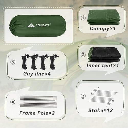 Forceatt 2-4 Personen Zelt Wasserldicht 3-4 Saison Ultraleicht Mit Kleinem Packmaß Für Trekking Outdoor Festival Soforti