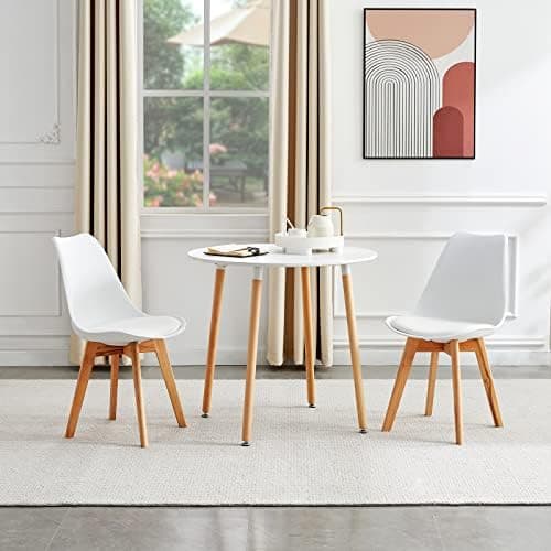 H.J WeDoo Skandinavisches Esszimmer Esstisch Set mit 4 Stühlen Eiscreme-Grün 100cm