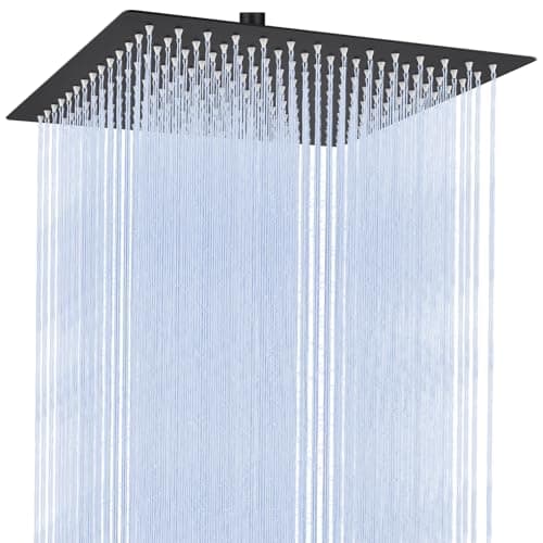 Auralum Regendusche Duschkopf 12 Zoll, edelstahlige Selbstreinigende Düsen, 360° Verstellbar, Chrom Recycled Claim Stand