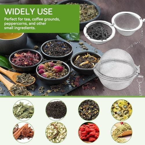 Edelstahl Teesieb 3 Stück, Ideal für Teekannen - Gewürzkugel & Teefilter, 3 Größen