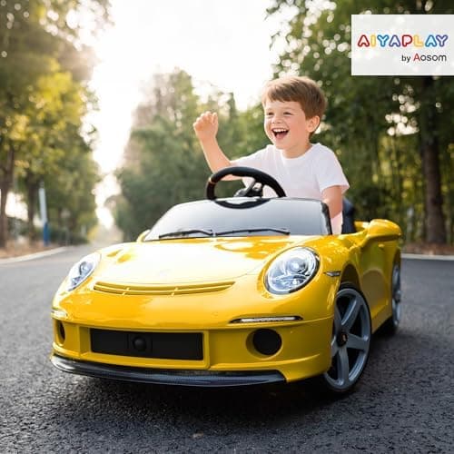 AIYAPLAY Kinder Elektroauto Schwarz für 3-5 Jährige mit Fernbedienung und MP3-Player