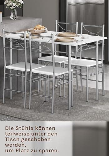 WOLTU Vintage Braun Küchentisch Set für 4 Personen
| WOLTU Vintage Braun Essgruppe Set mit 4 Stühlen
| WOLTU Vintage Br