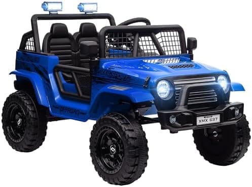 AIYAPLAY Kinder Elektroauto für 3-6 Jahrealte Kinder mit Fernbedienung, Musik, Scheinwerfer und Hupe, 12 V Stoßdämpfung,