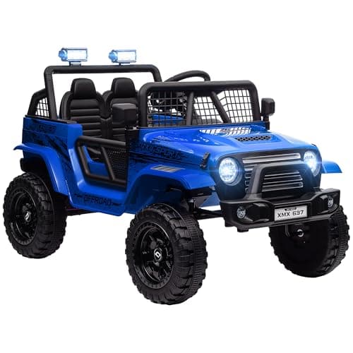 AIYAPLAY Kinder Elektroauto für 3-6 Jahrealte Kinder mit Fernbedienung, Musik, Scheinwerfer und Hupe, 12 V Stoßdämpfung,