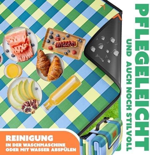 Kesser® Picknickdecke wärmeisoliert für 4-6 Personen - rot, faltbar mit Tragegriff und wasserdichter Unterseite