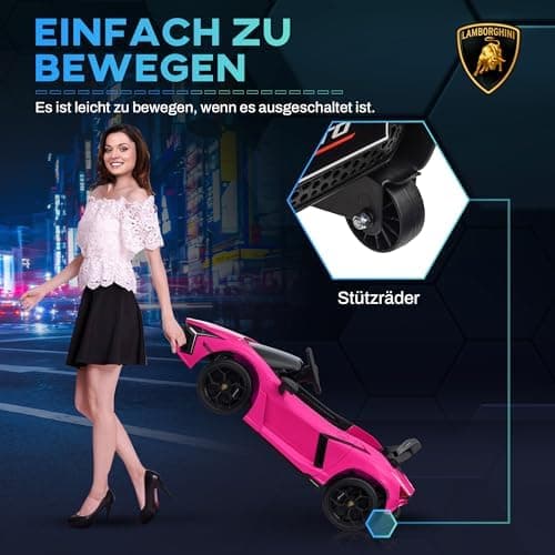 AIYAPLAY Kinder Elektroauto 12V mit 2,4G Fernbedienung Rosa